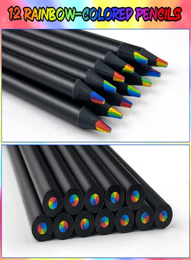 OHOME هدايا عيد الحب للأطفال من أوهوم - 12 قلم رصاص بألوان قوس قزح - ألعاب وأشغال يدوية لعيد الحب للأطفال، مجموعة أدوات الرسم الفنية هدية رائعة للفتيات المراهقات | حشوات سلة عيد الفصح - Image 3